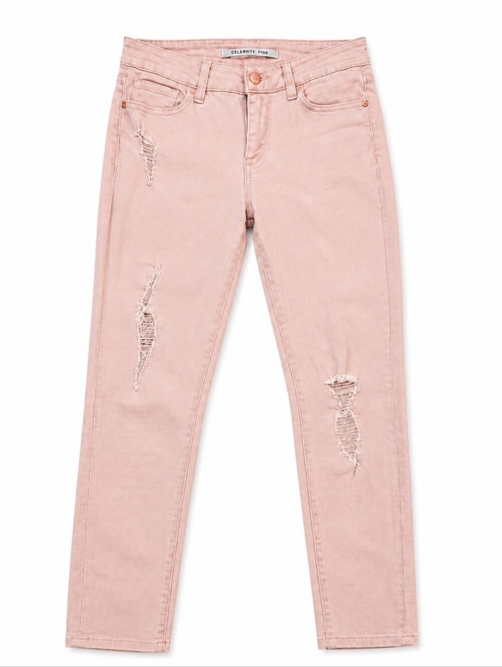 Celebrity Pink Blush Pink Distressed Skinny Jeans Stretch Denim